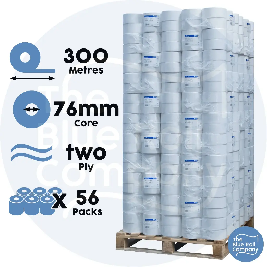 Jumbo Toilet Roll - 76mm/3" Core - Pallet