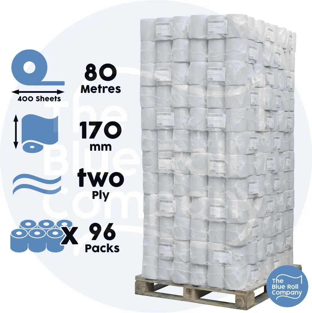 White Premium Centrefeed - 80m - Pallet