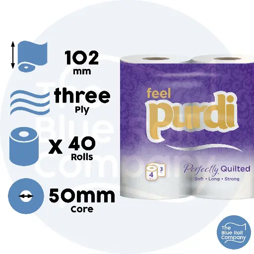 Purdi 3 Ply Luxury Toilet Roll